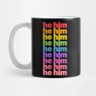 He/Him Pronouns // Retro Faded Design Mug